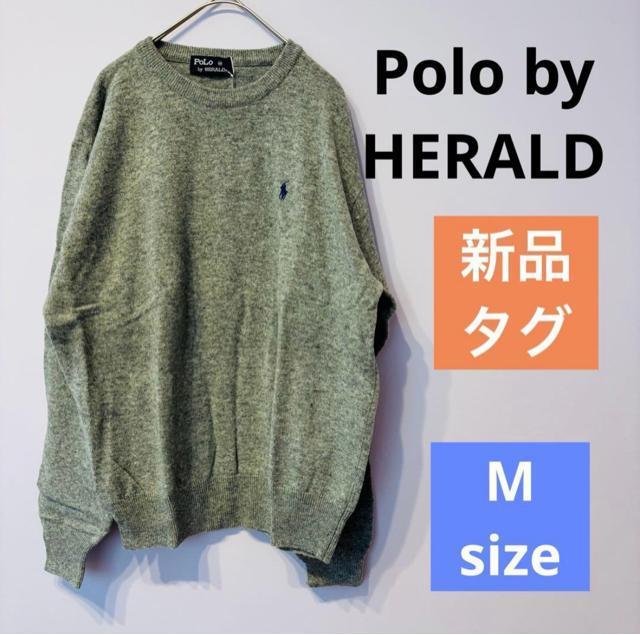 【新品】ポロバイヘラルド★グレー セーター ウール100% M 長袖 トップス ラウンドネック ニット トップス 薄手ニット < 男性ファッション  【新品】ポロバイヘラルド★グレー セーター ウール100% M 長袖 トップス ラウンドネック ニット トップス 薄手ニット  < 男性ファッションの