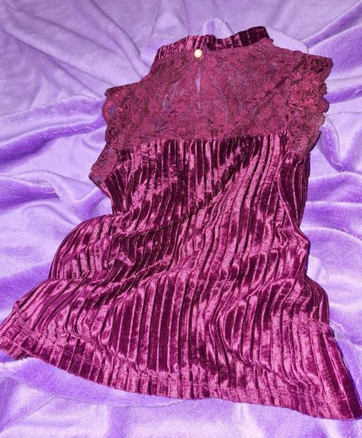 ☆axes femme☆光沢輝プリーツベロア胸元デコルテSEXYシースルーレース切替ノースリカットソー☆ワインカラー*M < ブランド ☆axes femme☆光沢輝プリーツベロア胸元デコルテSEXYシースルーレース切替ノースリカットソー☆ワインカラー*M < ブランドの