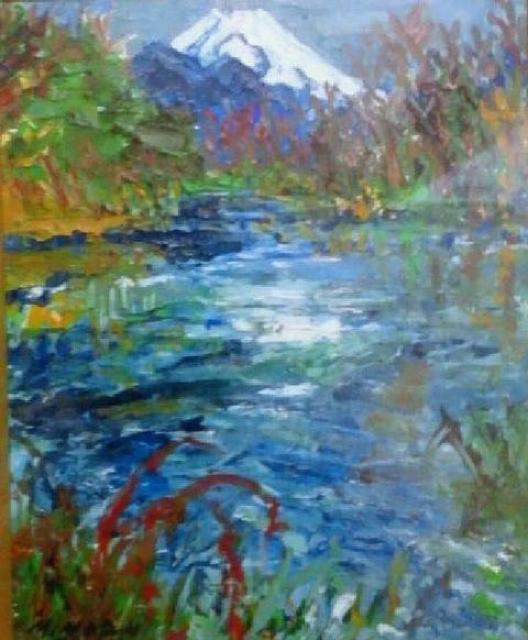 絵画 油彩 佐野稔『柿田川の富士』真作保証 原画 < ホビー 絵画 油彩 佐野稔『柿田川の富士』真作保証 原画 < ホビーの