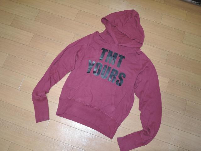 TMT YOURS レザーロゴ スウェット パーカー M カットソー BIG3 革 < ブランド  TMT YOURS レザーロゴ スウェット パーカー M カットソー BIG3 革 < ブランドの