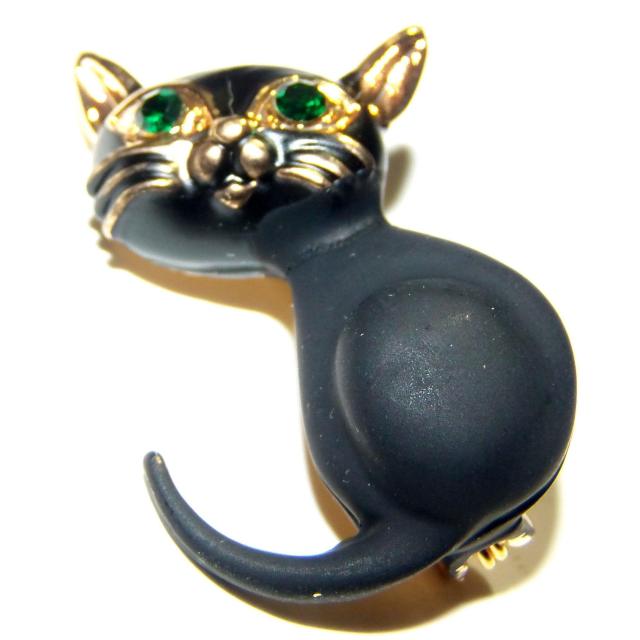 黒猫 クロネコ 猫 ネコ ねこ 伸び ラインストーン ブローチ ピンブローチ バッジ ピンバッジ コサージュ ラペルピン < 女性アクセサリー/時計  黒猫 クロネコ 猫 ネコ ねこ 伸び ラインストーン ブローチ ピンブローチ バッジ ピンバッジ コサージュ ラペルピン  < 女性アクセサリー/時計の