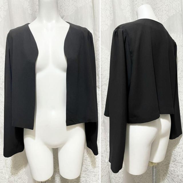 ボレロジャケット 黒 #L < 女性ファッション  ボレロジャケット 黒 #L < 女性ファッションの