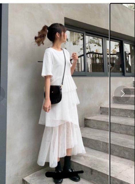 未使用未開封新品 ティアードチュールワンピース ホワイト 2024SS 半袖ワンピース マキシ丈 ロング丈 レイヤード < 女性ファッション  未使用未開封新品 ティアードチュールワンピース ホワイト 2024SS 半袖ワンピース マキシ丈 ロング丈 レイヤード  < 女性ファッションの