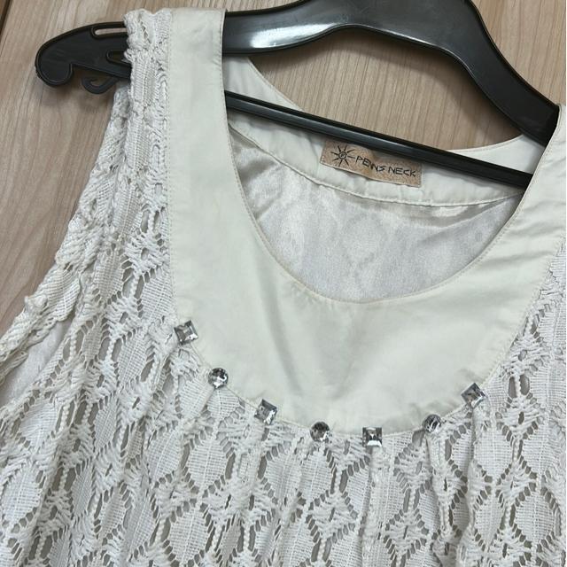 送料無料 レースノースリワンピース チュニック Mサイズ 白 < 女性ファッション  送料無料 レースノースリワンピース チュニック Mサイズ 白 < 女性ファッションの