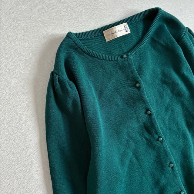 ◆美品◆フランシュリッペ◆猫モチーフニットカーディガン◆ダークグリーン◆肉厚◆M < ブランド  ◆美品◆フランシュリッペ◆猫モチーフニットカーディガン◆ダークグリーン◆肉厚◆M < ブランドの