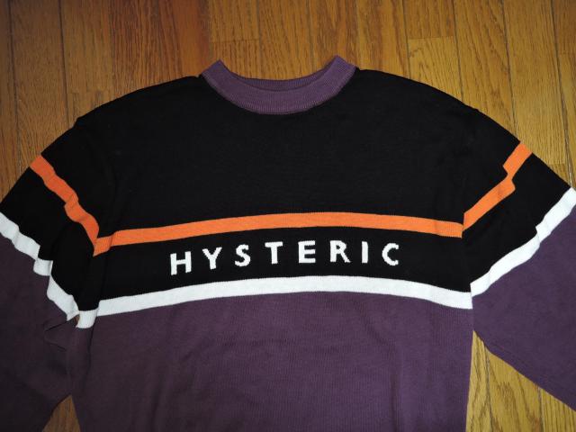 HYSTERIC GLAMOUR ヒステリックグラマー HYS LOGO 編込 プルオーバー L 黒紫 薄手 ニット カットソー < ブランド HYSTERIC GLAMOUR ヒステリックグラマー HYS LOGO 編込 プルオーバー L 黒紫 薄手 ニット カットソー < ブランドの
