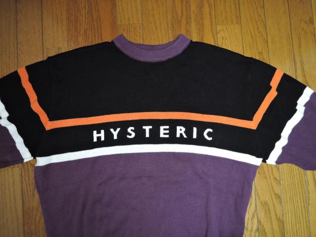 HYSTERIC GLAMOUR ヒステリックグラマー HYS LOGO 編込 プルオーバー L 黒紫 薄手 ニット カットソー < ブランド HYSTERIC GLAMOUR ヒステリックグラマー HYS LOGO 編込 プルオーバー L 黒紫 薄手 ニット カットソー < ブランドの