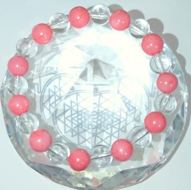 恋愛☆桃珊瑚&水晶ブレス☆size15p < 女性アクセサリー/時計 恋愛☆桃珊瑚&水晶ブレス☆size15p < 女性アクセサリー/時計の