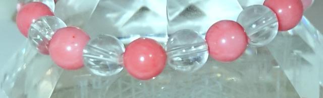 恋愛☆桃珊瑚&水晶ブレス☆size15p < 女性アクセサリー/時計 恋愛☆桃珊瑚&水晶ブレス☆size15p < 女性アクセサリー/時計の