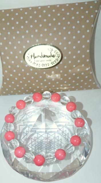 恋愛☆桃珊瑚&水晶ブレス☆size15p < 女性アクセサリー/時計 恋愛☆桃珊瑚&水晶ブレス☆size15p < 女性アクセサリー/時計の