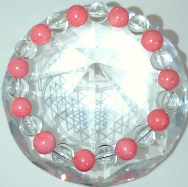 恋愛☆桃珊瑚&水晶ブレス☆size15p < 女性アクセサリー/時計 恋愛☆桃珊瑚&水晶ブレス☆size15p < 女性アクセサリー/時計の