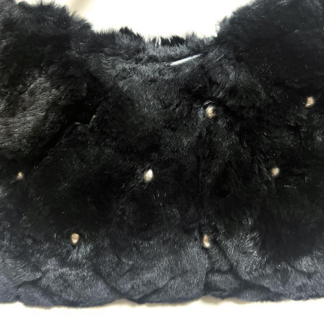 【美品】ふわふわファー ハンドバッグ/ofuon/黒/内ポケット < 女性ファッション  【美品】ふわふわファー ハンドバッグ/ofuon/黒/内ポケット < 女性ファッションの