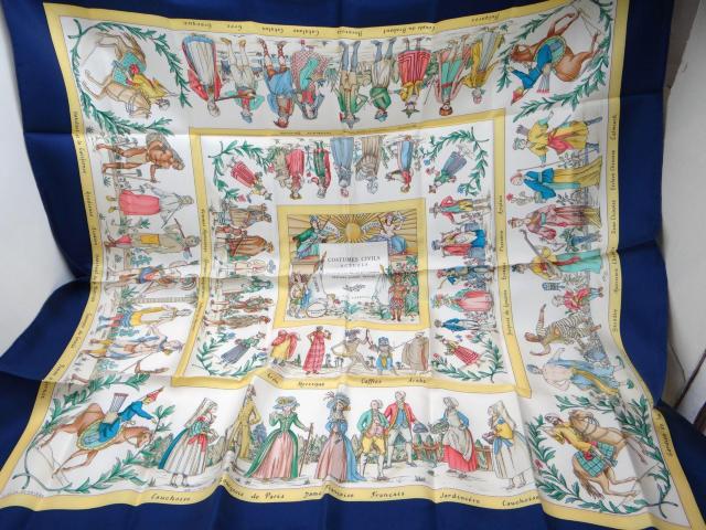 �G�����X �J��90 COSTUMES CIVILS ACTUELS ����s���̕��� �X�J�[�t �u���[�n��USED���y���������z �� �u�����h�� 