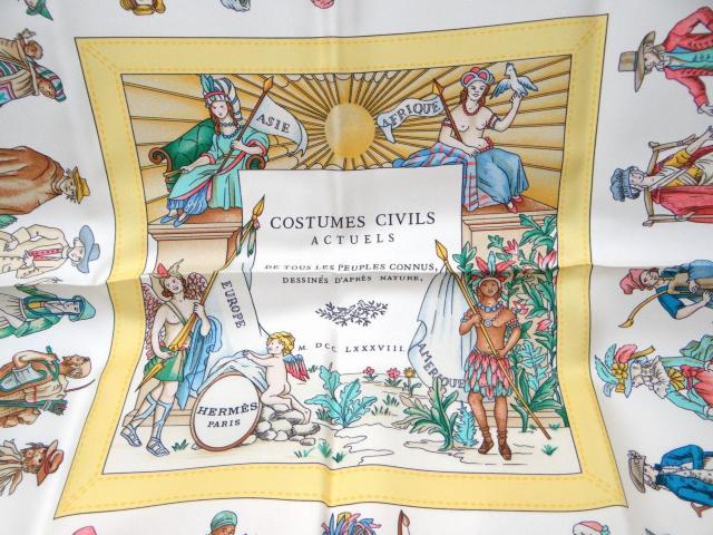 �G�����X �J��90 COSTUMES CIVILS ACTUELS ����s���̕��� �X�J�[�t �u���[�n��USED���y���������z �� �u�����h�� 