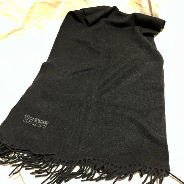 【GIANFRANCO FERRE】 大判 ストール / マフラー / 黒 フリンジ < ブランド 【GIANFRANCO FERRE】 大判 ストール / マフラー / 黒 フリンジ < ブランドの