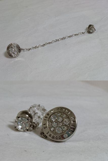 正規 COMME CA ISMコムサイズム オーバルロゴ文字ブローチ シルバー チェーン×ストーン ラグジュアリーバッジ < ブランド  正規 COMME CA ISMコムサイズム オーバルロゴ文字ブローチ シルバー チェーン×ストーン ラグジュアリーバッジ < ブランドの