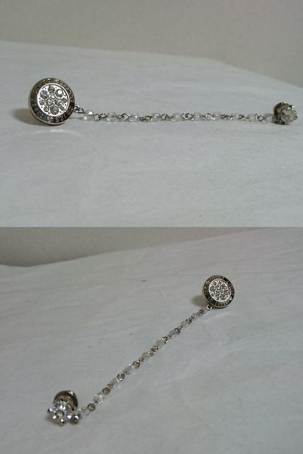 正規 COMME CA ISMコムサイズム オーバルロゴ文字ブローチ シルバー チェーン×ストーン ラグジュアリーバッジ < ブランド  正規 COMME CA ISMコムサイズム オーバルロゴ文字ブローチ シルバー チェーン×ストーン ラグジュアリーバッジ < ブランドの