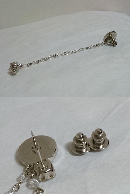 正規 COMME CA ISMコムサイズム オーバルロゴ文字ブローチ シルバー チェーン×ストーン ラグジュアリーバッジ < ブランド  正規 COMME CA ISMコムサイズム オーバルロゴ文字ブローチ シルバー チェーン×ストーン ラグジュアリーバッジ < ブランドの