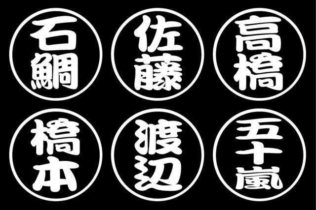 丸印 ネームステッカー 勘亭流 2枚組 < 自動車/バイク 丸印 ネームステッカー 勘亭流 2枚組 < 自動車/バイク