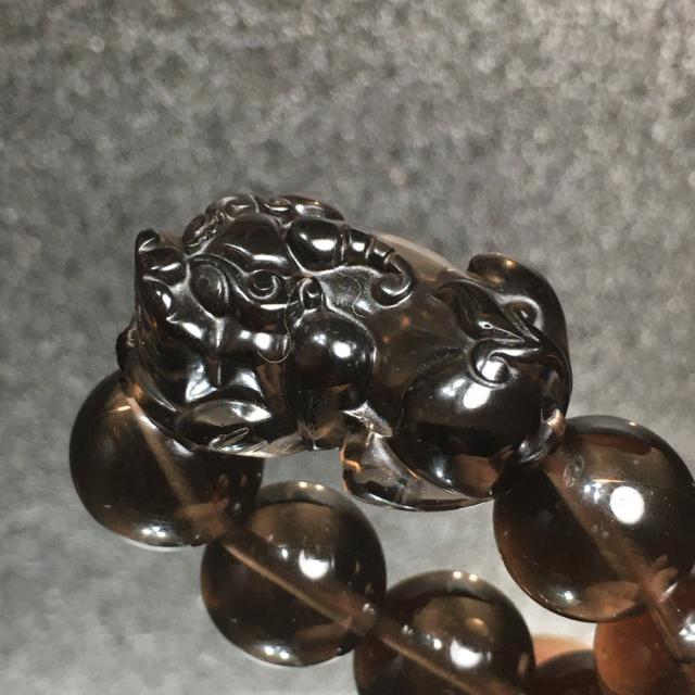 《No.244》高品質スモーキークォーツ 貔貅付き < 男性アクセサリー/時計  《No.244》高品質スモーキークォーツ 貔貅付き  < 男性アクセサリー/時計の