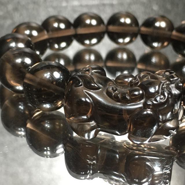 《No.244》高品質スモーキークォーツ 貔貅付き < 男性アクセサリー/時計  《No.244》高品質スモーキークォーツ 貔貅付き < 男性アクセサリー/時計の