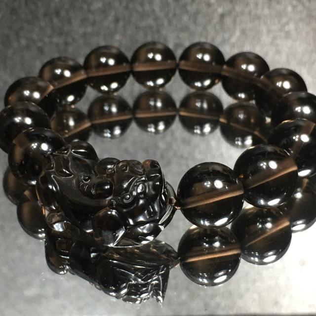 《No.244》高品質スモーキークォーツ 貔貅付き < 男性アクセサリー/時計  《No.244》高品質スモーキークォーツ 貔貅付き < 男性アクセサリー/時計の