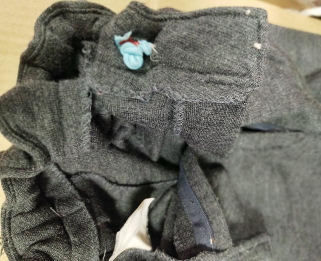 グレー ニット地ワイドパンツ きれいなライン 難・使用感有 ハイウエスト 11号 < 女性ファッション  グレー ニット地ワイドパンツ きれいなライン 難・使用感有 ハイウエスト 11号 < 女性ファッションの