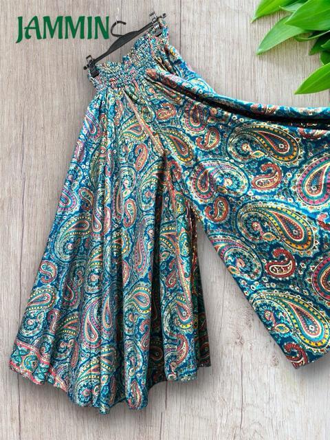 ペーズリー柄ワイドパンツ ヒッピー アジアン エスニック 個性派 フレアパンツ < 女性ファッション ペーズリー柄ワイドパンツ ヒッピー アジアン エスニック 個性派 フレアパンツ < 女性ファッションの