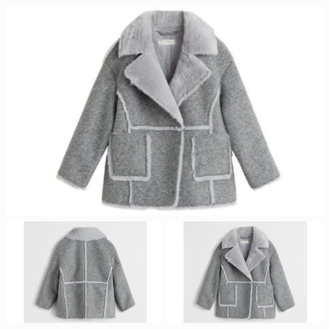 ★マンゴMANGOライト杢グレー裏地ふわふわファー暖か柔らか滑らか軽量快適お洒落可愛い♪テーラード長袖ふわもこジャケット164cm < キッズ/ベビー ★マンゴMANGOライト杢グレー裏地ふわふわファー暖か柔らか滑らか軽量快適お洒落可愛い♪テーラード長袖ふわもこジャケット164cm < キッズ/ベビーの