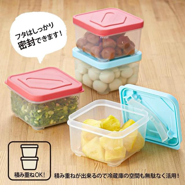 ふたがトングになる保存容器 350ml 2個組 大 保存 ボックス型 スタッキング < インテリア/ライフ  ふたがトングになる保存容器 350ml 2個組 大 保存 ボックス型 スタッキング < インテリア/ライフの
