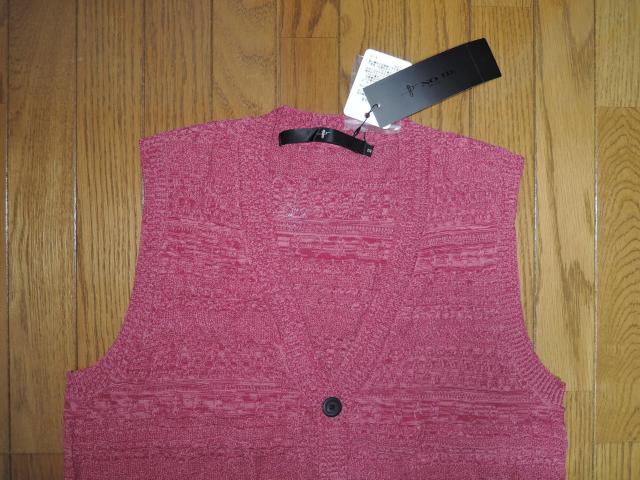 新品 NO ID. ノーアイディー 薄手 ベスト 2 ピンク コットンニット < ブランド  新品 NO ID. ノーアイディー 薄手 ベスト 2 ピンク コットンニット < ブランドの