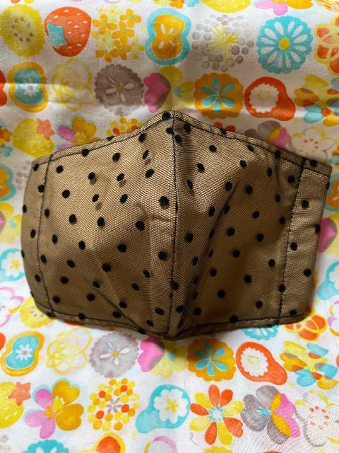 HMオシャレマスク黒ドットレース×茶 < 女性ファッション  HMオシャレマスク黒ドットレース×茶  < 女性ファッションの