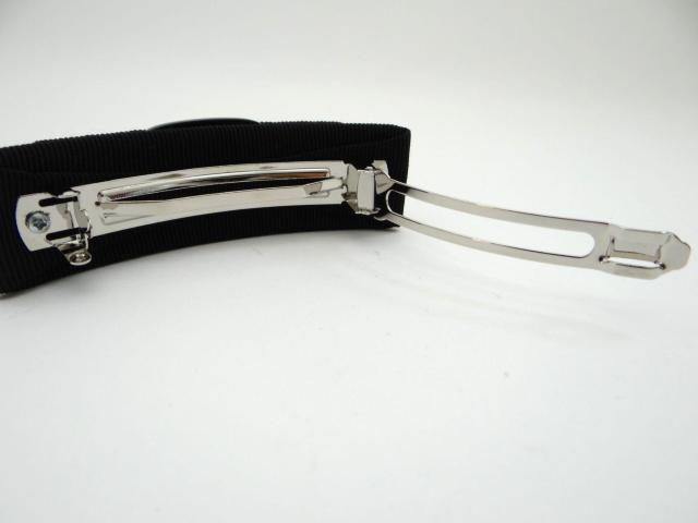 FERRAGAMO フェラガモ ヴァラ リボン ラインストーン バレッタ ヘアアクセサリー ブラック<新品同様品>【送料無料】 < ブランド  FERRAGAMO フェラガモ ヴァラ リボン ラインストーン バレッタ ヘアアクセサリー ブラック<新品同様品>【送料無料】 < ブランドの