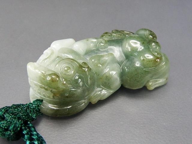 一点物御守逸品ひすい如意ヒキュウ手彫り天然石2色本翡翠ネックレス810-141RYZa < 女性アクセサリー/時計  一点物御守逸品ひすい如意ヒキュウ手彫り天然石2色本翡翠ネックレス810-141RYZa < 女性アクセサリー/時計の