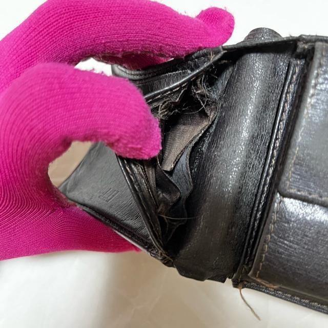 【dunhill / ダンヒル】 レザー / 二つ折り財布(小銭入れあり) 黒 < ブランド 【dunhill / ダンヒル】 レザー / 二つ折り財布(小銭入れあり) 黒 < ブランドの