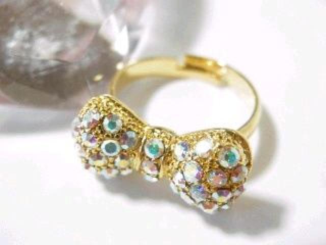 激カワ♪キラキララインストーン ゴールドリボンリング < 女性アクセサリー/時計 激カワ♪キラキララインストーン ゴールドリボンリング < 女性アクセサリー/時計の