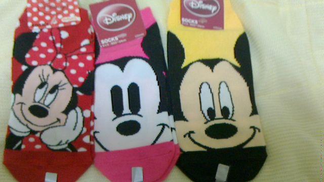 ミッキー、ミニー靴下3点セット 約22〜24p < ホビー  ミッキー、ミニー靴下3点セット 約22〜24p  < ホビーの