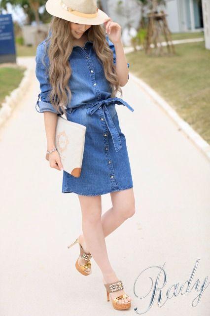 Rady☆大人気レア☆デニムシャツワンピ☆ブルー☆S☆新品タグ付き < ブランド Rady☆大人気レア☆デニムシャツワンピ☆ブルー☆S☆新品タグ付き < ブランドの