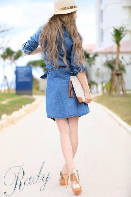 Rady☆大人気レア☆デニムシャツワンピ☆ブルー☆S☆新品タグ付き < ブランド Rady☆大人気レア☆デニムシャツワンピ☆ブルー☆S☆新品タグ付き < ブランドの