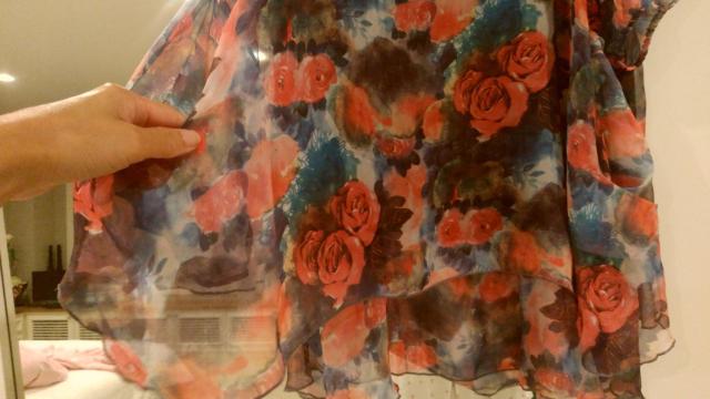ピンクブルー花柄チュニック Mサイズ < 女性ファッション  ピンクブルー花柄チュニック Mサイズ < 女性ファッションの