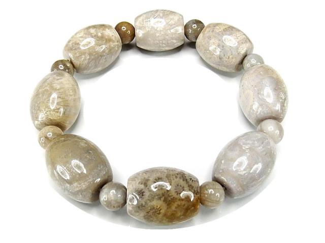 一点物天然石菊花石コーラル化石超大玉約16mm強樽形ブレスレット710-147 < 男性アクセサリー/時計  一点物天然石菊花石コーラル化石超大玉約16mm強樽形ブレスレット710-147  < 男性アクセサリー/時計の