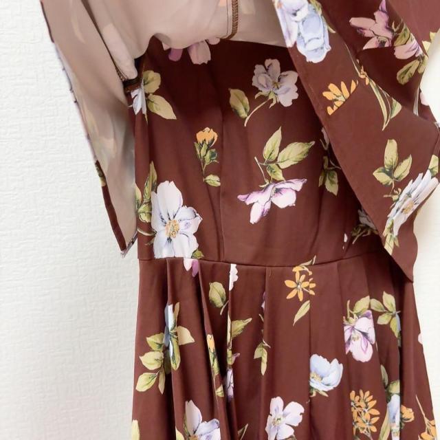 ◆SPIRALGIRL/スパイラルガール◆花柄ミニワンピース★ブラウンF*秋コーデ♪美品 < ブランド  ◆SPIRALGIRL/スパイラルガール◆花柄ミニワンピース★ブラウンF*秋コーデ♪美品 < ブランドの