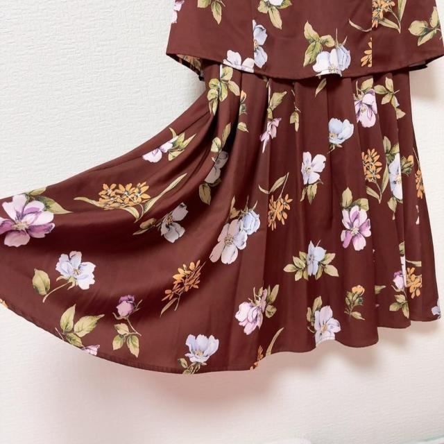 ◆SPIRALGIRL/スパイラルガール◆花柄ミニワンピース★ブラウンF*秋コーデ♪美品 < ブランド  ◆SPIRALGIRL/スパイラルガール◆花柄ミニワンピース★ブラウンF*秋コーデ♪美品 < ブランドの