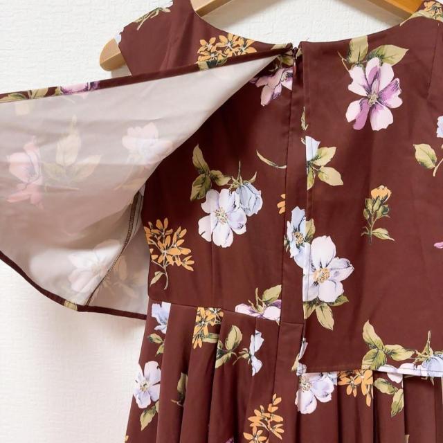 ◆SPIRALGIRL/スパイラルガール◆花柄ミニワンピース★ブラウンF*秋コーデ♪美品 < ブランド  ◆SPIRALGIRL/スパイラルガール◆花柄ミニワンピース★ブラウンF*秋コーデ♪美品 < ブランドの