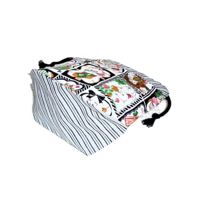 【底マチ幅が広い巾着】◆Merry Christmas◆クリスマスXmas子猫・黒◆裏地あり巾着 < 女性ファッション 【底マチ幅が広い巾着】◆Merry Christmas◆クリスマスXmas子猫・黒◆裏地あり巾着 < 女性ファッションの