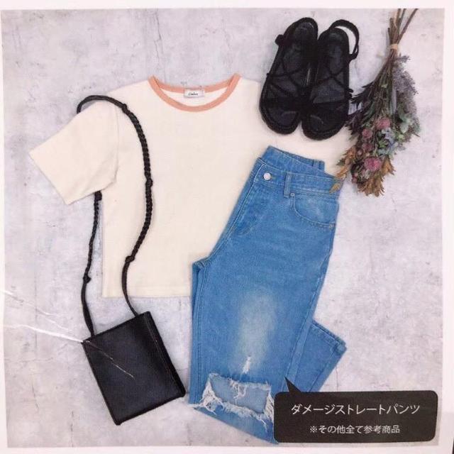 ◆ダメージストレートデニム/ダメージワイドデニム◆美シルエット★シンプルコーデ美品♪ < 女性ファッション ◆ダメージストレートデニム/ダメージワイドデニム◆美シルエット★シンプルコーデ美品♪ < 女性ファッションの