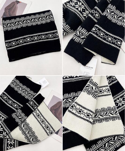 送料無料 新品 ノルディック柄ニットマフラー 肩掛け秋冬 < 女性ファッション 送料無料 新品 ノルディック柄ニットマフラー 肩掛け秋冬 < 女性ファッションの