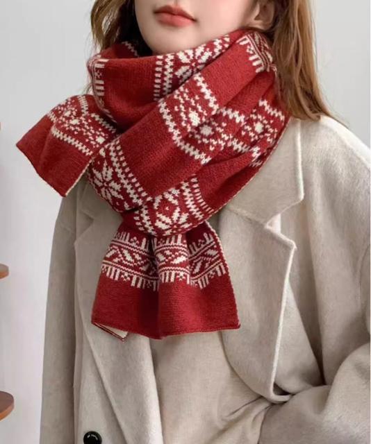 送料無料 新品 ノルディック柄ニットマフラー 肩掛け秋冬 < 女性ファッション 送料無料 新品 ノルディック柄ニットマフラー 肩掛け秋冬 < 女性ファッションの