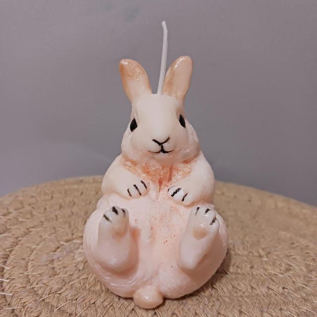 寝ころびうさぎのアロマキャンドル ペットも安心のほのかな香り ハンドメイド一点物・ギフトにも < インテリア/ライフ 寝ころびうさぎのアロマキャンドル ペットも安心のほのかな香り ハンドメイド一点物・ギフトにも < インテリア/ライフの