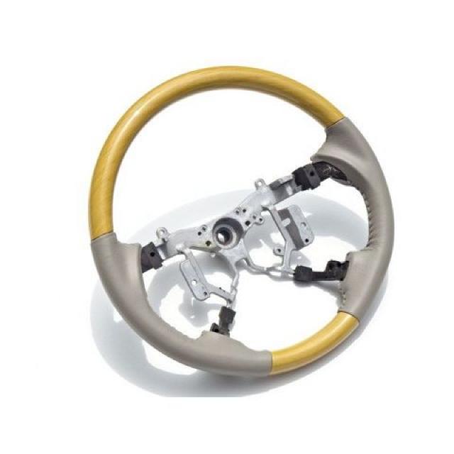 トヨタ 黄木目 イエローウッドxグレーレザー ステアリング エスティマ ACR50 < 自動車/バイク トヨタ 黄木目 イエローウッドxグレーレザー ステアリング エスティマ ACR50 < 自動車/バイク